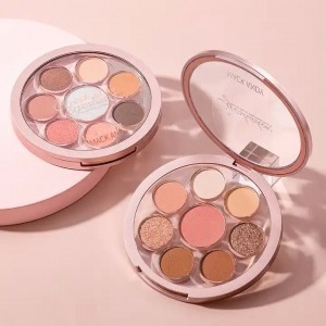 8-Color Matte Pearlescent Highly Pigmented Eyeshadow Round Eyeshadow Palette