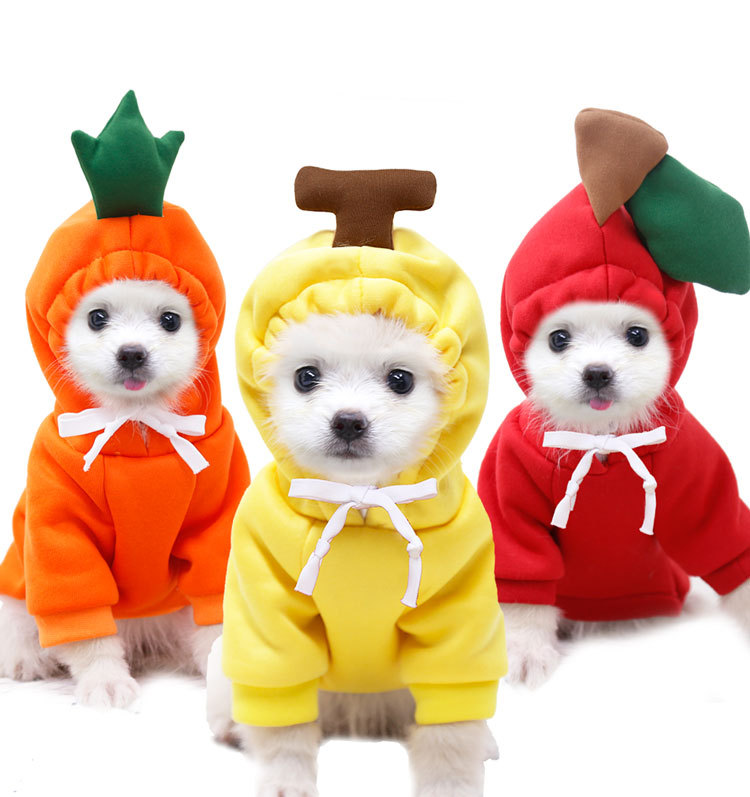 Super Cute Dog Hoodie Fruits Basic Sweater Coat