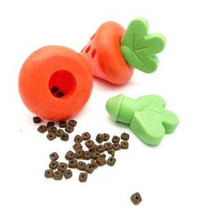 Strawberry carrot Rubber molar interactive motion slow feeder chew ball