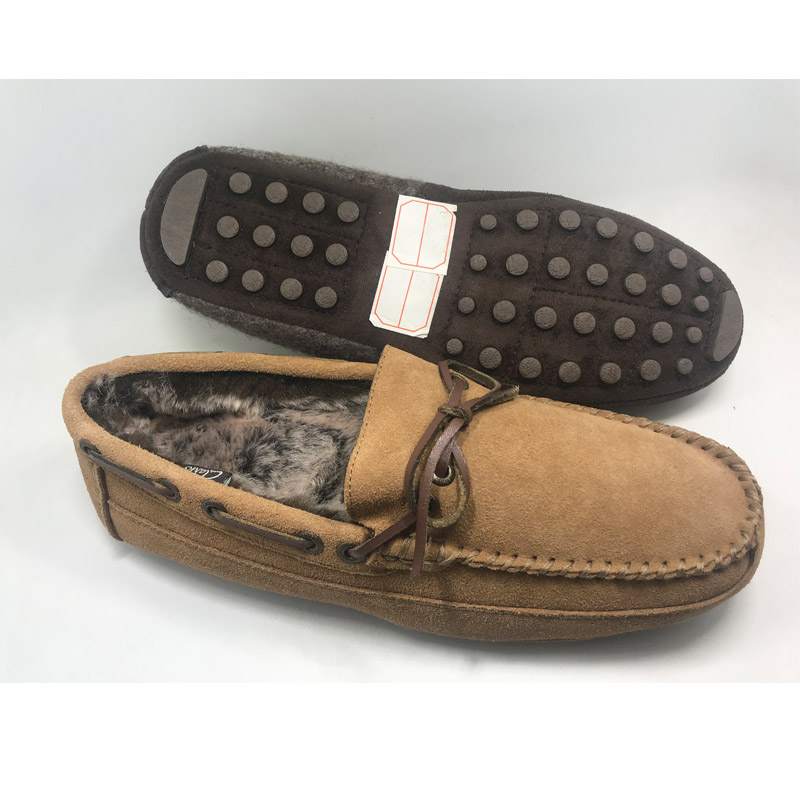 NEW MENS LEATHER MOCCASIN SLIPPER WARM DRIVE SHOES Featured Image