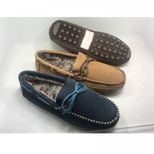 BAGONG MENS LEATHER MOCCASIN SLIPPER WARM DRIVE SHOES