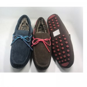 BAGONG MENS LEATHER MOCCASIN SLIPPER WARM DRIVE SHOES