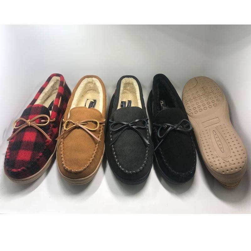 Hot Sales Mens Cowsuede Moccasin Slipper Anti Slipping I totonu seevae