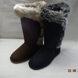 Micro Suede အပေါ်ပိုင်းနှင့် Faux Fur Lining (အမျိုးသမီးများ) ပါသော မြင့်မားသောဖိနပ်များ