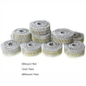 2-1/2-Inch x .092-Inch 15-Degree Collated Wire Coil Yakazara Round Head Ring Shank Coil Nail
