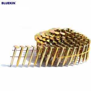 15-Degree Round Head Wire Weld Collated Smooth Shank Electro Galvanized Coil Roofing Nails