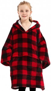 Nosivi hoodie s kapuljačom za odrasle Svi uzorci Prevelika deka s džepovima