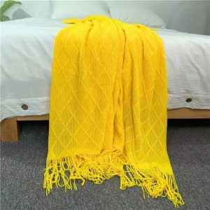 Pure Color kosoštvorcová polyesterová kašmírová šálová deka