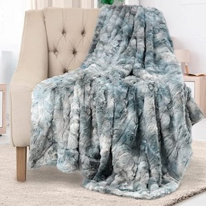 Luksus imiteret pels-tæppe – blødt, luftigt, varmt, hyggeligt, minky, behageligt, plys-tæpper med lang luv til vinter