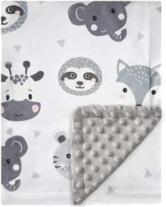 Baby Blanket Super Soft Plush na may Double Layer Dotted Backing, Lovely Brown Animals Printed Unisex Design Receiving Blanket