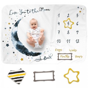 Baby Monthly Milestone Blanket Boy, Girl |Baby Milestone Blanket Baby Boy վերմակ |Մանկական տղայի նվերներ, մանկապարտեզների դեկոր Baby shower |Նորածին երեխայի միամսյակի վերմակ |Երեխայի աճի աղյուսակի վերմակ, 60×40