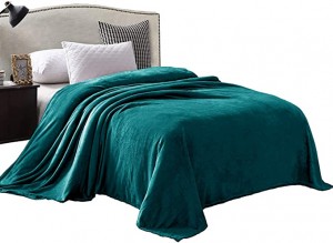 Manta de cama tamaño king de felpa de franela de terciopelo como colcha/cobertor/cubierta de cama suave, ligera, cálida y acogedora