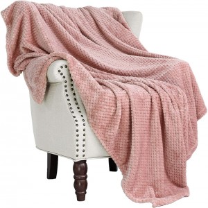 Reasonable price Cool Blanket - Waffle Textured Soft Fleece Blanket, Large Throw Blanket(Dusty Pink, 50 x 70 inches)- Cozy, Warm and Lightweight – Baoyujia