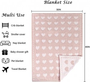 Babysengetæppe, Love Heart-modtagelsestæppe til babydrenge og piger, Unisex plys blødt varmt tæppe til nyfødte og småbørn