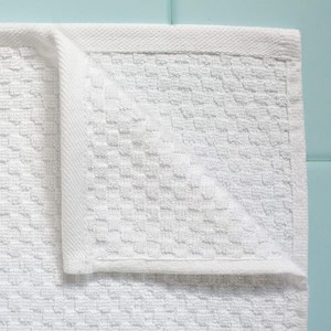Euro Spa conjunto de 4 toalhas de banho luxuosas de tecido waffle, algodão puro fiado de grandes dimensões, 30 polegadas x 56 polegadas, branco