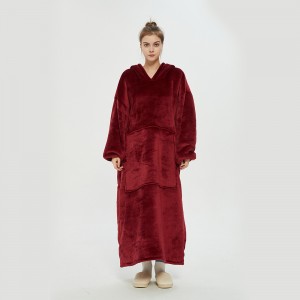Hættet dovent tæppebetræk grænseoverskridende dobbeltlags tæppe sweater kvinders efterår og vinter kuldebestandig varm pyjamas Amazon