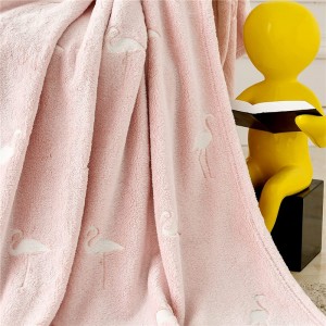 Flannel Throw Blanket Flamingo Soft Pink Blanket Ronahî Dibiriqîne Di Dark Nursery Bedroom Living Room All Seasons Birthday Day for Girls Boys 40×60 Inch