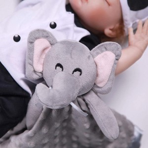 Coperta di sicurezza per elefanti Soft Baby Lovey Unisex Lovie Baby Gifts for Newborn Boys and Girls Baby Snuggle Toy Baby Elephant Stuffed Animal Gris 16 Inch