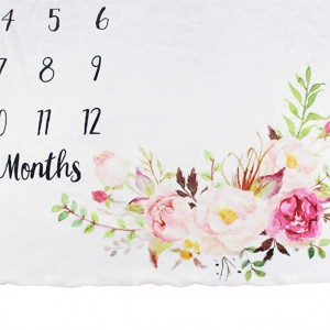 Monatliche Meilenstein-Decken für Babys, weiche Blumen-Memory-Decken, Mädchen, Jungen, niedliche Foto-Hintergrunddecken, Neugeborene, unverzichtbare Must-Haves, Weiß
