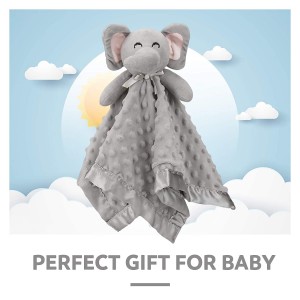 Batanije sigurie elefantësh e butë për bebe Lovey Unisex Lovie Dhurata për të porsalindur djem dhe vajza Grykë lodër për fëmijë Elefant i mbushur me kafshë gri 16 inç