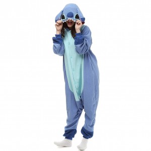 Vuxen Onesie Animal Pyjamas Halloween Cosplay Kostymer Festkläder Blå