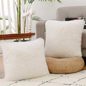 China wholesale Hometextile Fabric - Luxury Soft Faux Fur Fleece Cushion Cover Pillowcase Decorative Throw Pillows Covers, No Pillow Insert, 18″ x 18″ Inch, White, 2 Pack – Baoyujia