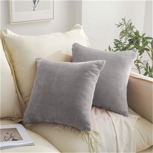 Mezcla 2 Pack Soft Fleece Throw Pillow Covers 18×18 Inci, Sarung Bantal Dekoratif 18×18 Sarung Bantal Persegi untuk Sofa/Sofa/Mobil/Tempat Tidur-45×45 cm, Abu-abu Muda