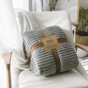 Almindeligt 100% polyester tekstil stof flannel snoretræk tæppe