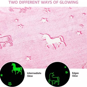 Blanket Glow in The Dark 50 x 60 Inci, Pink Unicorn Throw Blanket Lemes Kids Blanket All Seasons Fleece Blanket and Throws Unicorn Gift for Girls