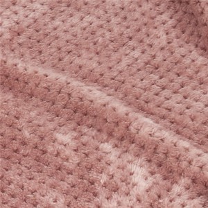 Pătură fleece moale cu textura Waffle, pătură mare (roz praf, 50 x 70 inchi) - confortabilă, caldă și ușoară