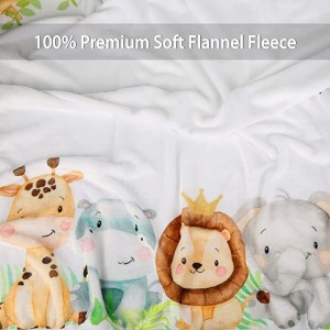 Baby Monthly Blanket Milestone Boy or Girl |Batanije për muajt e kafshëve të xhunglës Safari |Batanije me foto neutrale gjinore për foshnjën e porsalindur |Fleece Super Soft Premium |Bib+Marker 40″x50″