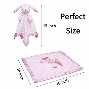 Loveys for Babies Bunny Security Blanket Girl Newborn Soft Pink Lovie Baby Girl Gifts for Infant and Toddler