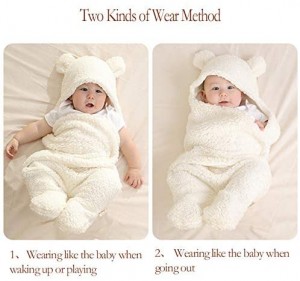 FJYQOP Бебешко одеяло за повиване Момчета Момичета Сладко памучно плюшено одеяло за новородени Спални опаковки за 0-6 месеца – Синьо