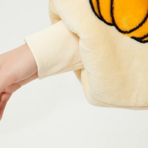 Tæppe sweatshirt, overdimensioneret sherpa-hættetrøje, hættetrøjetæppe med lomme til voksne og teenagere og børn (gul frugt)