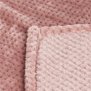 Vohveliteksturoitu pehmeä fleecepeitto, suuri heittopeitto (Dusty Pink, 50 x 70 tuumaa) - Mukava, lämmin ja kevyt