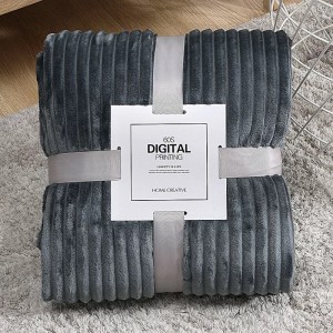 new warm striped cut fleece coral fleece yoga blanket as gift 2M*1.5M