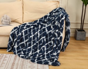 Vinter Dubbel lager presentfilt anpassad soffa regnbågsfilt slipsfärgad yllefilt