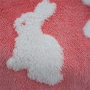 Текстильная ткань с рисунком розового кролика Шу Вельвет