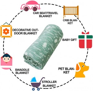 Minky Baby Blanket Сверхмягкое одеяло для малышей с плюшевой точечной подложкой, двухслойное одеяло для новорожденного мальчика и девочки для детской кроватки для детской кроватки, сине-зеленый цветок одуванчика, 30 x 40 дюймов