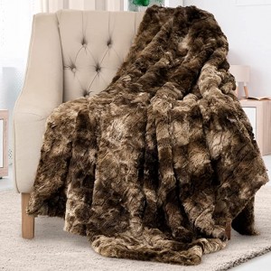 Pătură de lux cu blană artificială – moale, pufoasă, caldă, confortabilă, minky, comodă, cu grămadă lungă din țesături de pluș Pături de blană pentru iarnă