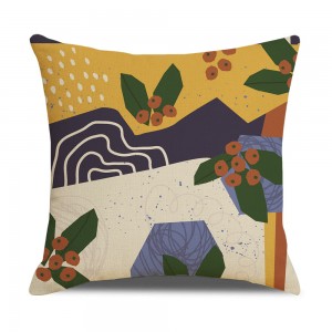 2022 New Morandi Style printed Cushion Cover Cross Border Amazon Linen Home Living Room Cushion