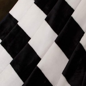 Flannel Twin Blanket, Super Soft with Black and White Striped Printed Bed Blanket, 68 x 90 Inches