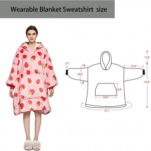 Oversize bärbar filt huvtröja för kvinnor,Sherpa Sweatshirt filt Mjuk Varm Mysig Stor framficka och jättehuva