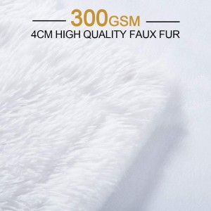 Hvidt imiteret pels sengetæppe, 2 lag, 50″ x 60″, blødt fuzzy fluffy plys sofatæppe lodnet behageligt varmt sofatæppe til vinterstol juledekoration i soveværelset Fotoshoot rekvisitter