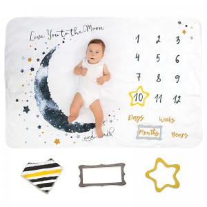 Baby Monthly Blanket Milestone Djalë, Vajza |Batanije Milestone Baby Batanije Baby Boy |Dhurata për Djalë, Dekor për Çerdhe Baby Dush |Batanije për muajin e bebes së porsalindur |Batanije e tabelës së rritjes së foshnjës, 60×40
