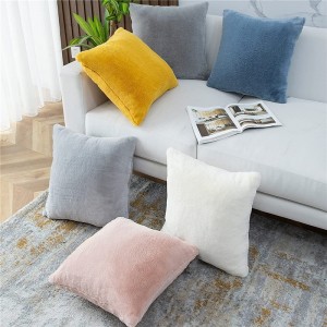 Fleece Throw Pillow Covers 18×18, Pink Both Sides Plush Decoration Pillowcase, Fluffy Square Cushion Covers Women Girls, for Couch/Bed/Sofa/Bedroom/Living Room