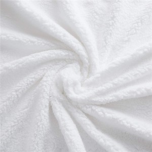नकली फर शेरपा फेंक कंबल, 50″x60″ - चमकीला सफेद