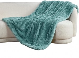 Faux Fur Tụfuo Blanket Black – Fuzzy Fluffy Super Soft Furry Plush Decorative Comfy Shag Thick Sherpa Shaggy tụbara na akwa akwa maka sofa, ihe ndina, akwa