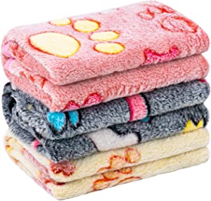 Blankets for Dogs – Fluffy Cats Dogs Blankets for Small Medium & Large Dogs, Cute Print Pet Throw Puppy Blankets Fleece
