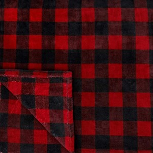 Buffalo plaid tæppe til sofa sofa |Blød flannel fleece rød sort ternet plaid mønster dekorativt smykke |Varm hyggelig letvægts mikrofiber